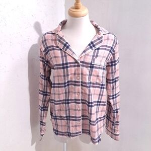 Ugg | Pink flannel women's button up pajama top